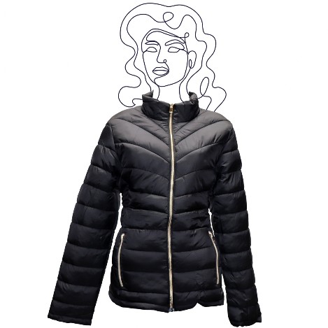 chamarra para mujer en color negro con cierre