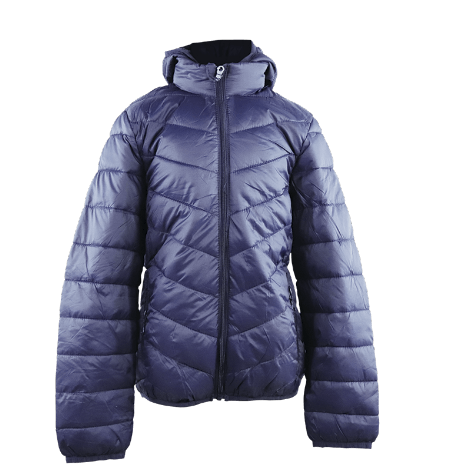 chamarra para niño con cierre y gorro color azul marino